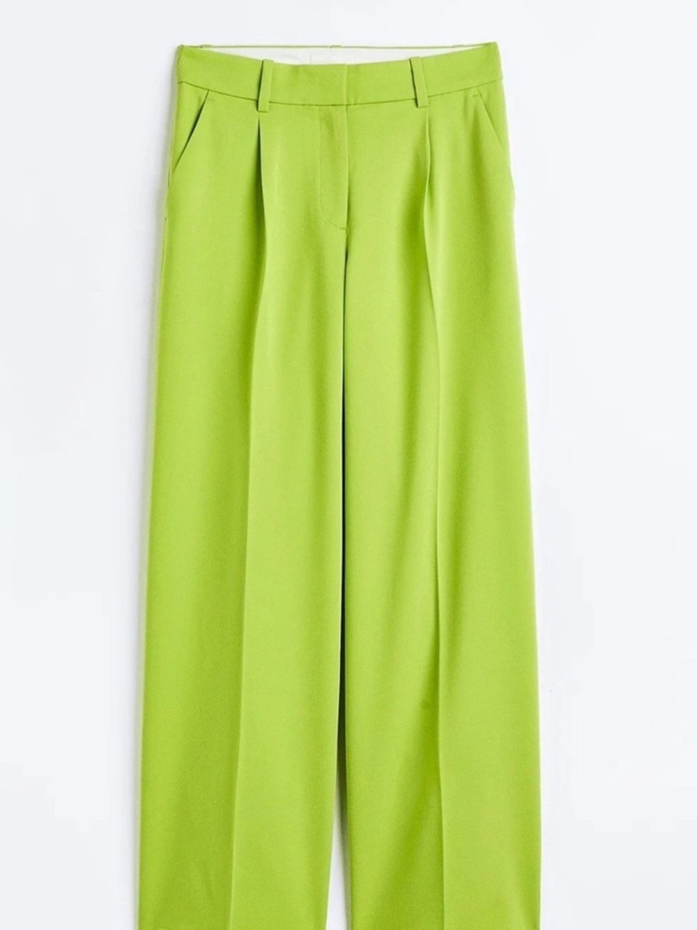 H&M Wide Leg Trousers in Lime Green Size 4